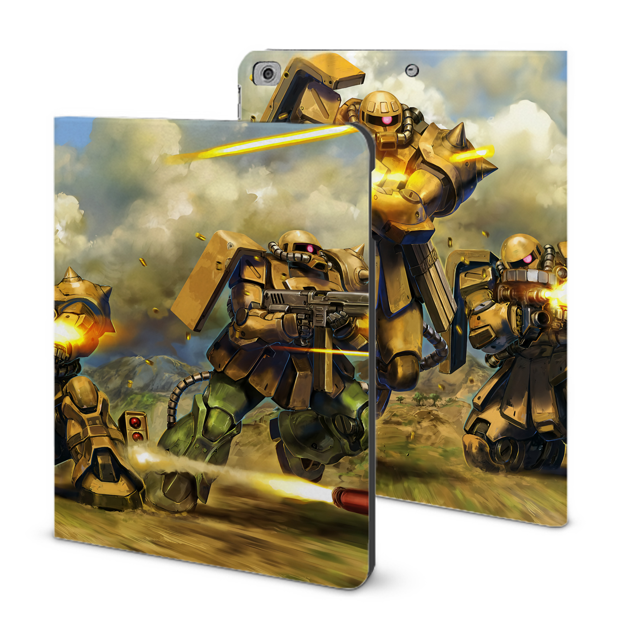 （画像用） 機動戦士ガンダム Mobile Suit Gundam IPad ケース ブック型 PUレザー TPU 耐衝撃 軽量 薄型 ペン収納なし 全面保護 IPad 各モデル対応